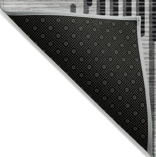 Piper Looms Chantille Circles ACN1001 Gray Machine Washable Area Rug Backing Image