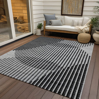 Piper Looms Chantille Circles ACN1001 Gray Machine Washable Area Rug Outdoor Lifestyle Image Feature