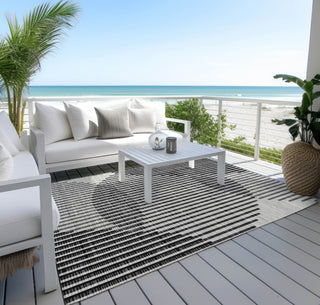 Piper Looms Chantille Circles ACN1001 Gray Machine Washable Area Rug Outdoor Lifestyle Image Feature