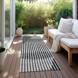 Piper Looms Chantille Circles ACN1001 Gray Machine Washable Area Rug Runner Outdoor Lifestyle Image Feature
