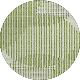 Piper Looms Chantille Circles ACN1001 Green Machine Washable Area Rug Round Main Image