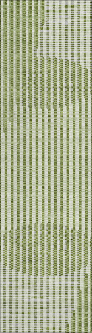 Piper Looms Chantille Circles ACN1001 Green Machine Washable Area Rug Runner Main Image