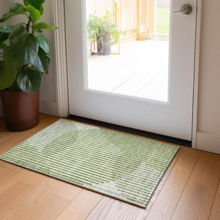 Piper Looms Chantille Circles ACN1001 Green Machine Washable Area Rug Scatter Lifestyle Image Feature