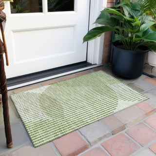 Piper Looms Chantille Circles ACN1001 Green Machine Washable Area Rug Scatter Outdoor Lifestyle Image Feature