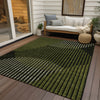 Piper Looms Chantille Circles ACN1001 Olive Machine Washable Area Rug Outdoor Lifestyle Image Feature
