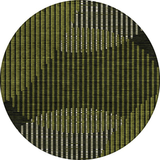 Piper Looms Chantille Circles ACN1001 Olive Machine Washable Area Rug Round Main Image