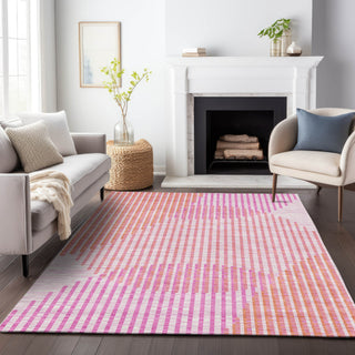 Piper Looms Chantille Circles ACN1001 Pink Machine Washable Area Rug Lifestyle Image Feature