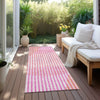 Piper Looms Chantille Circles ACN1001 Pink Machine Washable Area Rug Runner Outdoor Lifestyle Image Feature