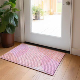 Piper Looms Chantille Circles ACN1001 Pink Machine Washable Area Rug Scatter Lifestyle Image Feature