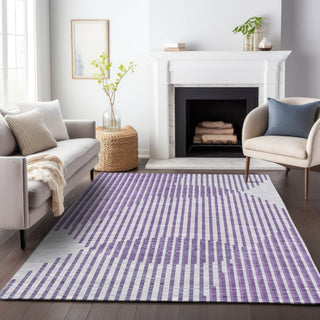 Piper Looms Chantille Circles ACN1001 Purple Machine Washable Area Rug Lifestyle Image Feature