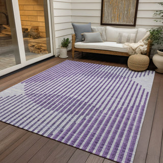 Piper Looms Chantille Circles ACN1001 Purple Machine Washable Area Rug Outdoor Lifestyle Image Feature
