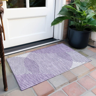 Piper Looms Chantille Circles ACN1001 Purple Machine Washable Area Rug Scatter Outdoor Lifestyle Image Feature