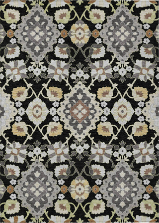 Piper Looms Chantille Oriental ACN1002 Black Machine Washable Area Rug main image