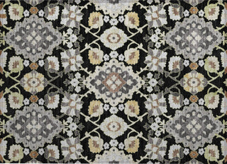 Piper Looms Chantille Oriental ACN1002 Black Machine Washable Area Rug Scatter Main Image