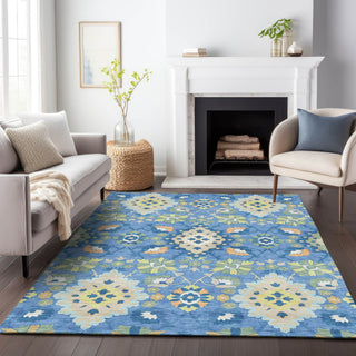 Piper Looms Chantille Oriental ACN1002 Blue Machine Washable Area Rug Lifestyle Image Feature