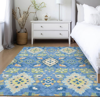 Piper Looms Chantille Oriental ACN1002 Blue Machine Washable Area Rug Lifestyle Image Feature