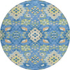 Piper Looms Chantille Oriental ACN1002 Blue Machine Washable Area Rug Round Main Image
