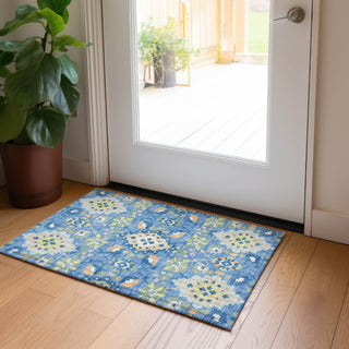 Piper Looms Chantille Oriental ACN1002 Blue Machine Washable Area Rug Scatter Lifestyle Image Feature