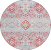 Piper Looms Chantille Oriental ACN1002 Blush Machine Washable Area Rug Round Main Image