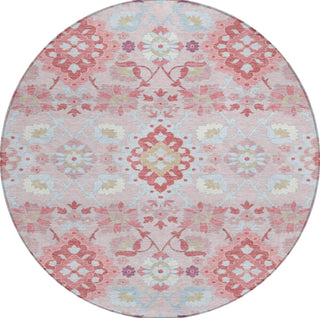 Piper Looms Chantille Oriental ACN1002 Blush Machine Washable Area Rug Round Main Image