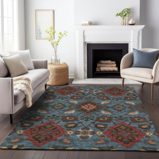 Piper Looms Chantille Oriental ACN1002 Denim Machine Washable Area Rug Lifestyle Image Feature