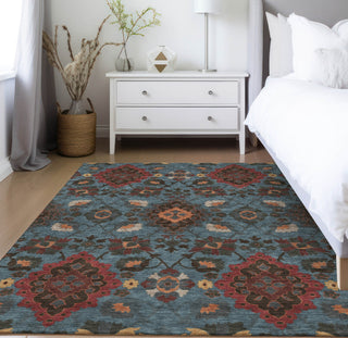 Piper Looms Chantille Oriental ACN1002 Denim Machine Washable Area Rug Lifestyle Image Feature
