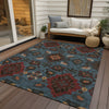 Piper Looms Chantille Oriental ACN1002 Denim Machine Washable Area Rug Outdoor Lifestyle Image Feature