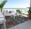 Piper Looms Chantille Oriental ACN1002 Denim Machine Washable Area Rug Outdoor Lifestyle Image Feature