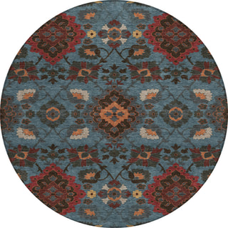 Piper Looms Chantille Oriental ACN1002 Denim Machine Washable Area Rug Round Main Image