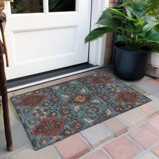 Piper Looms Chantille Oriental ACN1002 Denim Machine Washable Area Rug Scatter Outdoor Lifestyle Image Feature