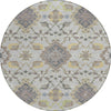 Piper Looms Chantille Oriental ACN1002 Gray Machine Washable Area Rug Round Main Image