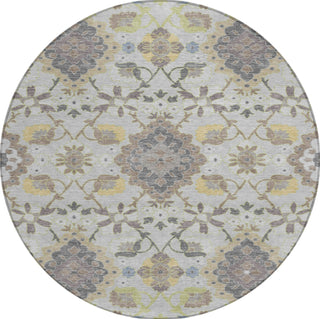 Piper Looms Chantille Oriental ACN1002 Gray Machine Washable Area Rug Round Main Image