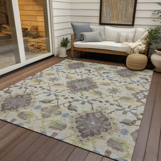 Piper Looms Chantille Oriental ACN1002 Ivory Machine Washable Area Rug Outdoor Lifestyle Image Feature