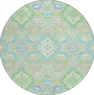 Piper Looms Chantille Oriental ACN1002 Mint Machine Washable Area Rug Round Main Image