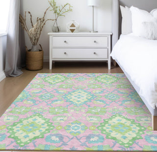Piper Looms Chantille Oriental ACN1002 Pink Machine Washable Area Rug Lifestyle Image Feature