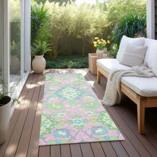 Piper Looms Chantille Oriental ACN1002 Pink Machine Washable Area Rug Runner Outdoor Lifestyle Image Feature