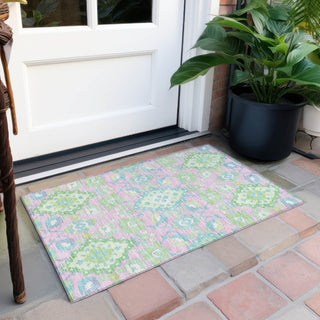 Piper Looms Chantille Oriental ACN1002 Pink Machine Washable Area Rug Scatter Outdoor Lifestyle Image Feature