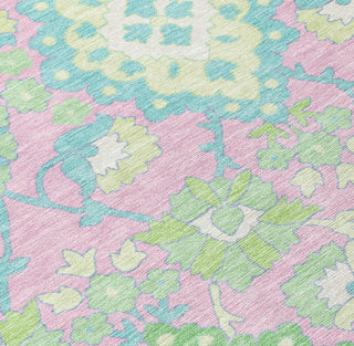 Piper Looms Chantille Oriental ACN1002 Pink Machine Washable Area Rug Swatch Image