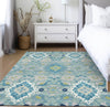 Piper Looms Chantille Oriental ACN1002 Teal Machine Washable Area Rug Lifestyle Image Feature