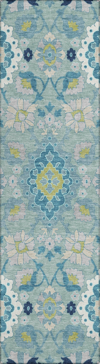 Piper Looms Chantille Oriental ACN1002 Teal Machine Washable Area Rug Runner Main Image