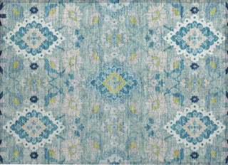 Piper Looms Chantille Oriental ACN1002 Teal Machine Washable Area Rug Scatter Main Image