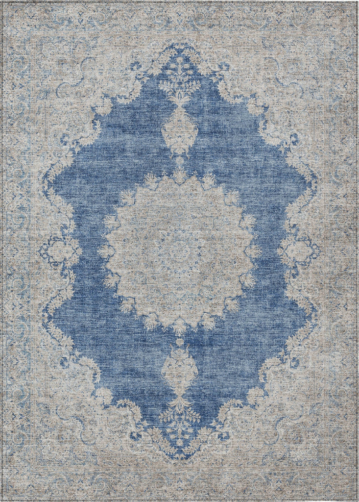 Piper Looms Chantille Oriental ACN1003 Navy Machine Washable Area Rug main image