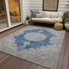 Piper Looms Chantille Oriental ACN1003 Navy Machine Washable Area Rug Outdoor Lifestyle Image Feature