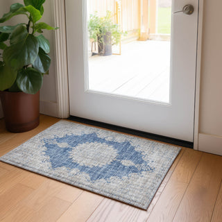 Piper Looms Chantille Oriental ACN1003 Navy Machine Washable Area Rug Scatter Lifestyle Image Feature