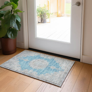 Piper Looms Chantille Oriental ACN1003 Teal Machine Washable Area Rug Scatter Lifestyle Image Feature