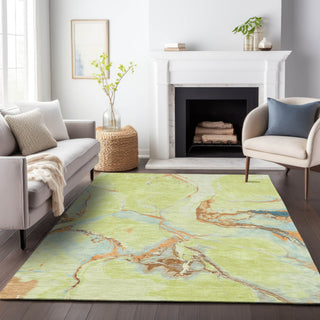 Piper Looms Chantille Abstract ACN1005 Aloe Machine Washable Area Rug Lifestyle Image Feature