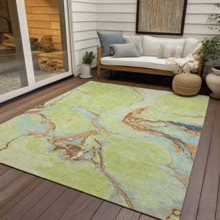Piper Looms Chantille Abstract ACN1005 Aloe Machine Washable Area Rug Outdoor Lifestyle Image Feature