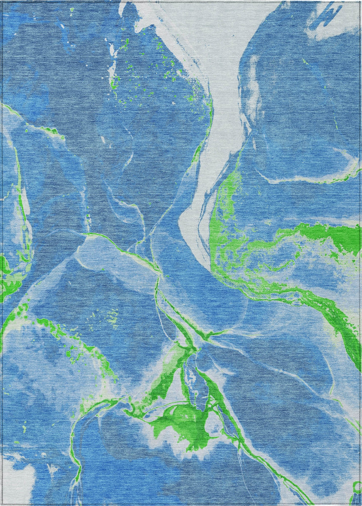 Piper Looms Chantille Abstract ACN1005 Denim Machine Washable Area Rug main image