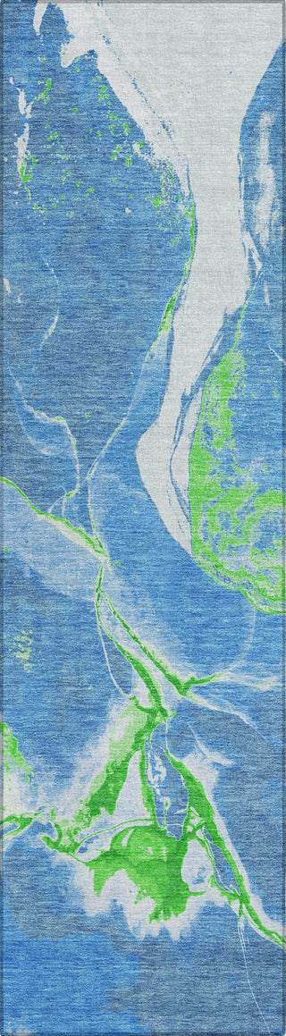 Piper Looms Chantille Abstract ACN1005 Denim Machine Washable Area Rug Runner Main Image