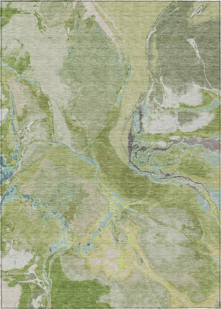Piper Looms Chantille Abstract ACN1005 Green Machine Washable Area Rug main image